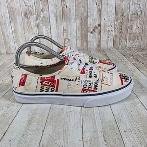 Vans Authentic Off The Wall Collage‎ Print Canvas Low Top Sneakers Women US 7.5